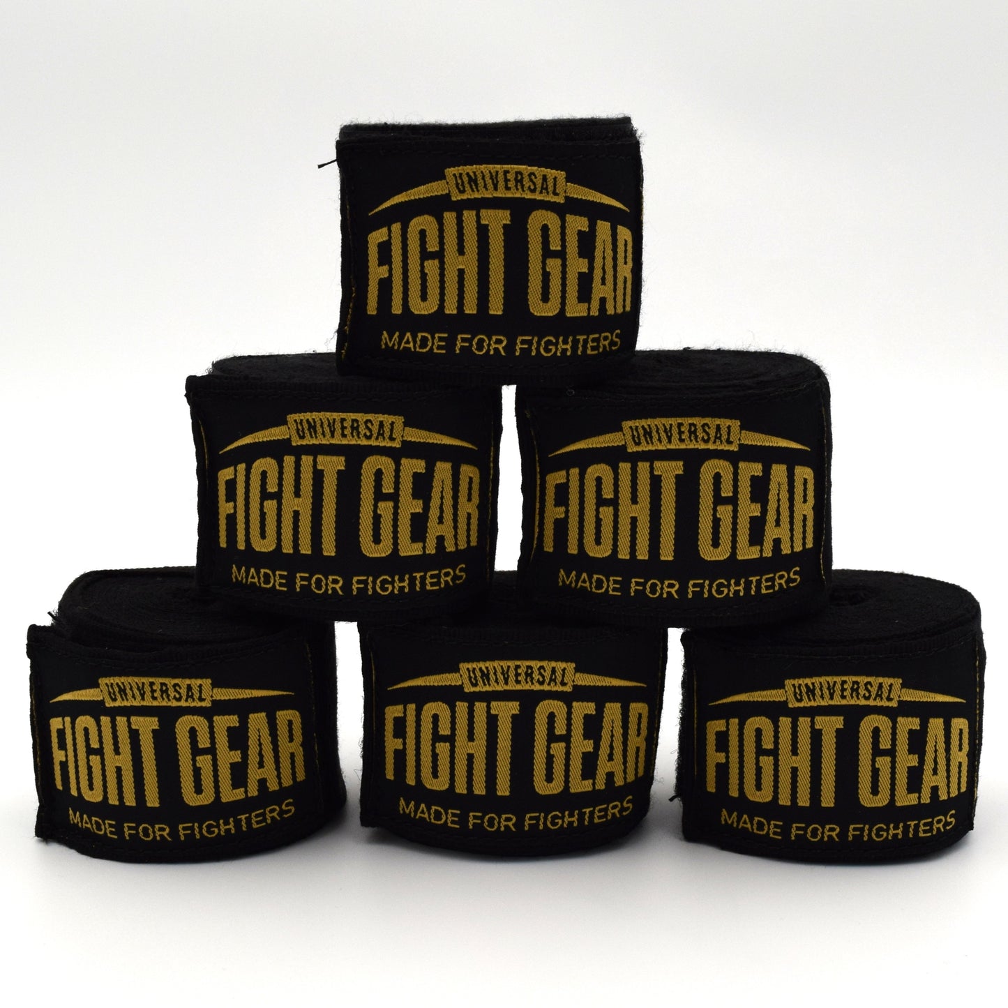 Universal Fight Gear Elite Boxbandagen Set – 3× 4m – Schwarz/Gold
