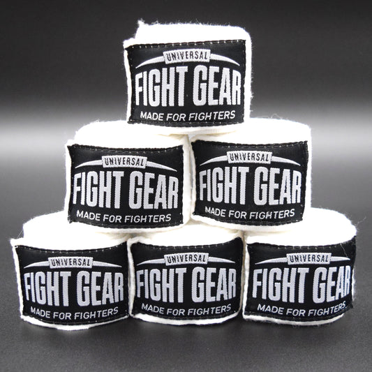 Universal Fight Gear Elite Boxbandagen Set – 3× 4m – Weiss